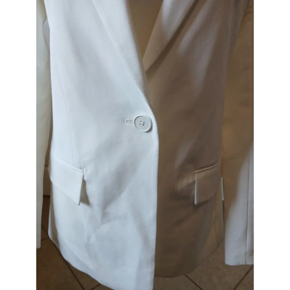 The Drop Blake Long Blazer Cream Ivory  Single Button Notched Collar Size XXS - Picture 8 of 16